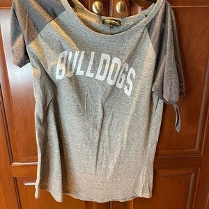 Georgia Bulldog Cold Shoulder Shirt Size Large
